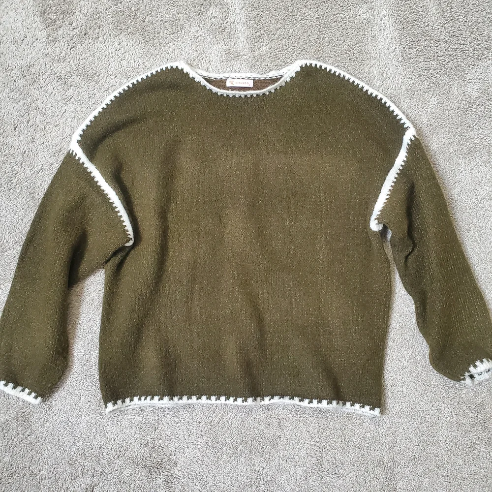 Kirundo Olive Green Sweater, Women's S (Baggy Fit), Slouchy Knit Jumper, EUC - Picture 2 of 9